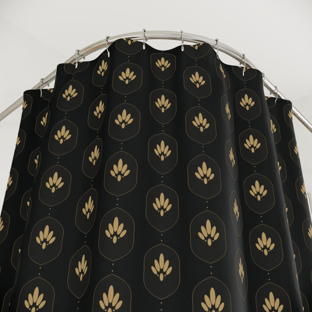 Black & Gold Damask Shower Curtain – Gothic Ogee