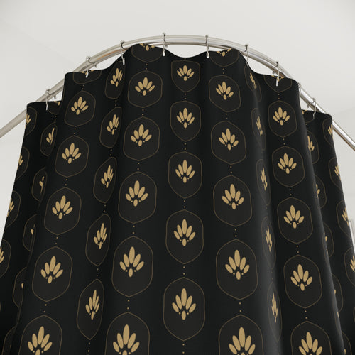 Black & Gold Damask Shower Curtain – Gothic Ogee