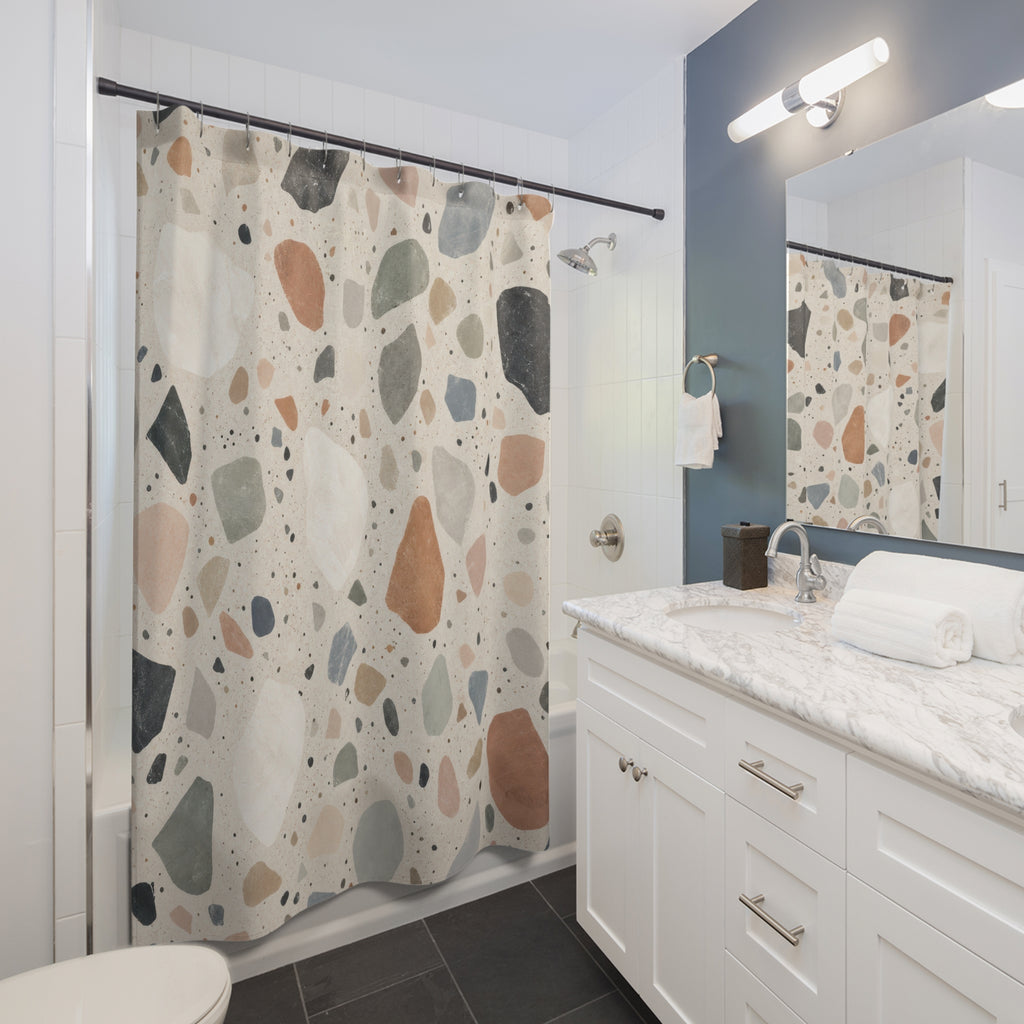 Multicolor Stone Chip Shower Curtain
