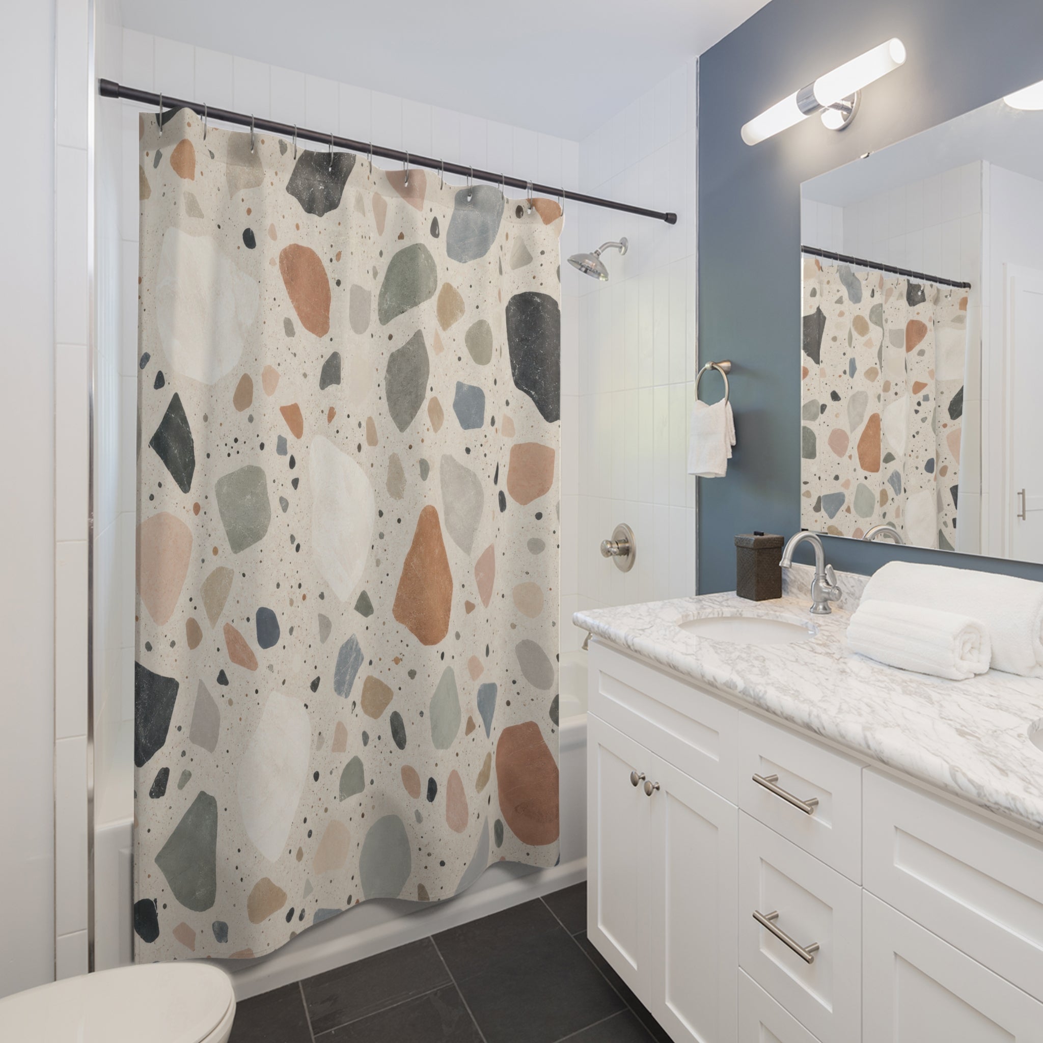 Multicolor Stone Chip Shower Curtain