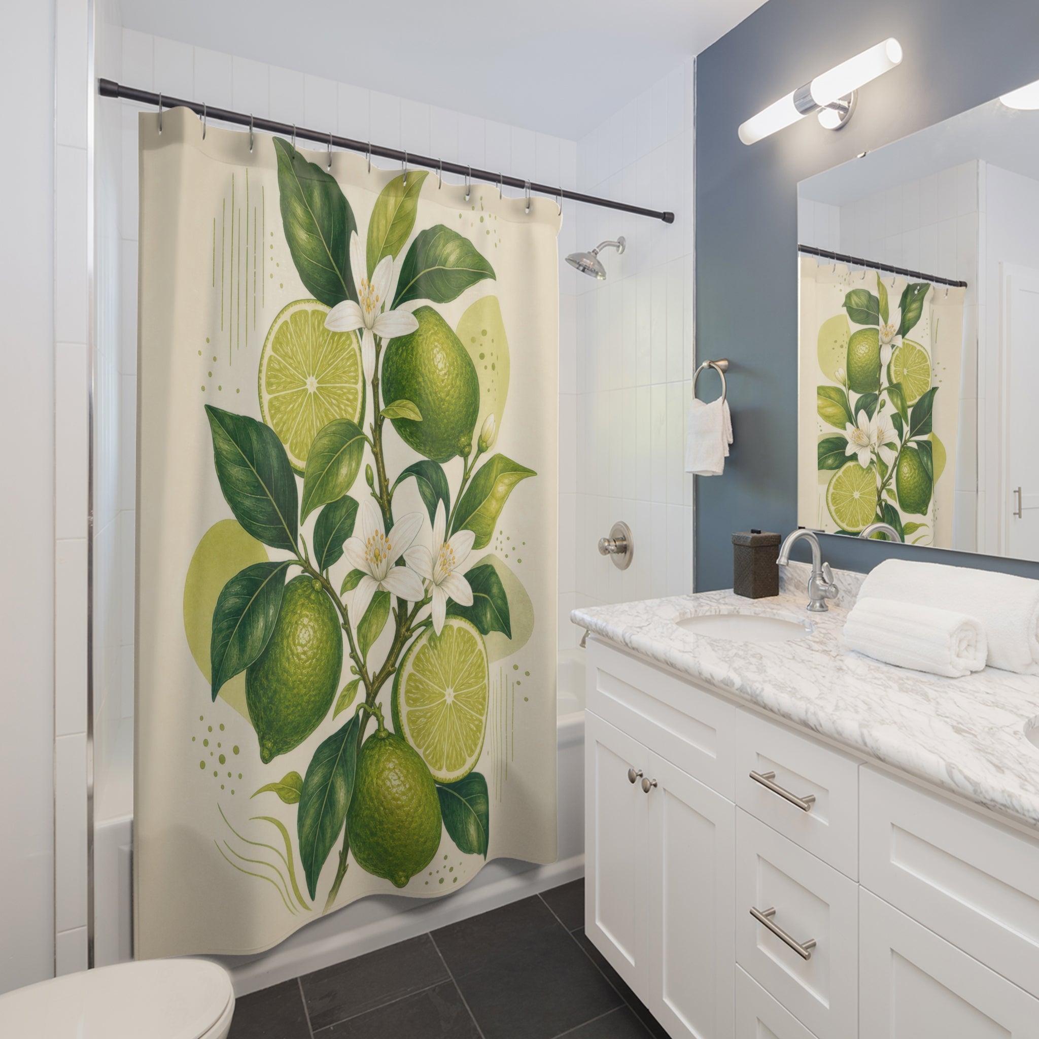 Lime Fruit Green Shower Curtain