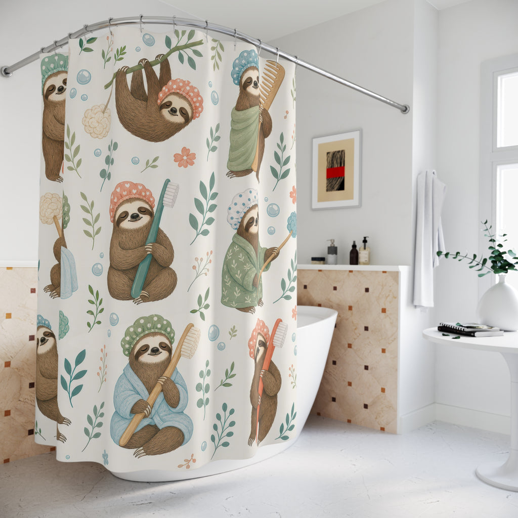 Sloth Brush Shower Curtain