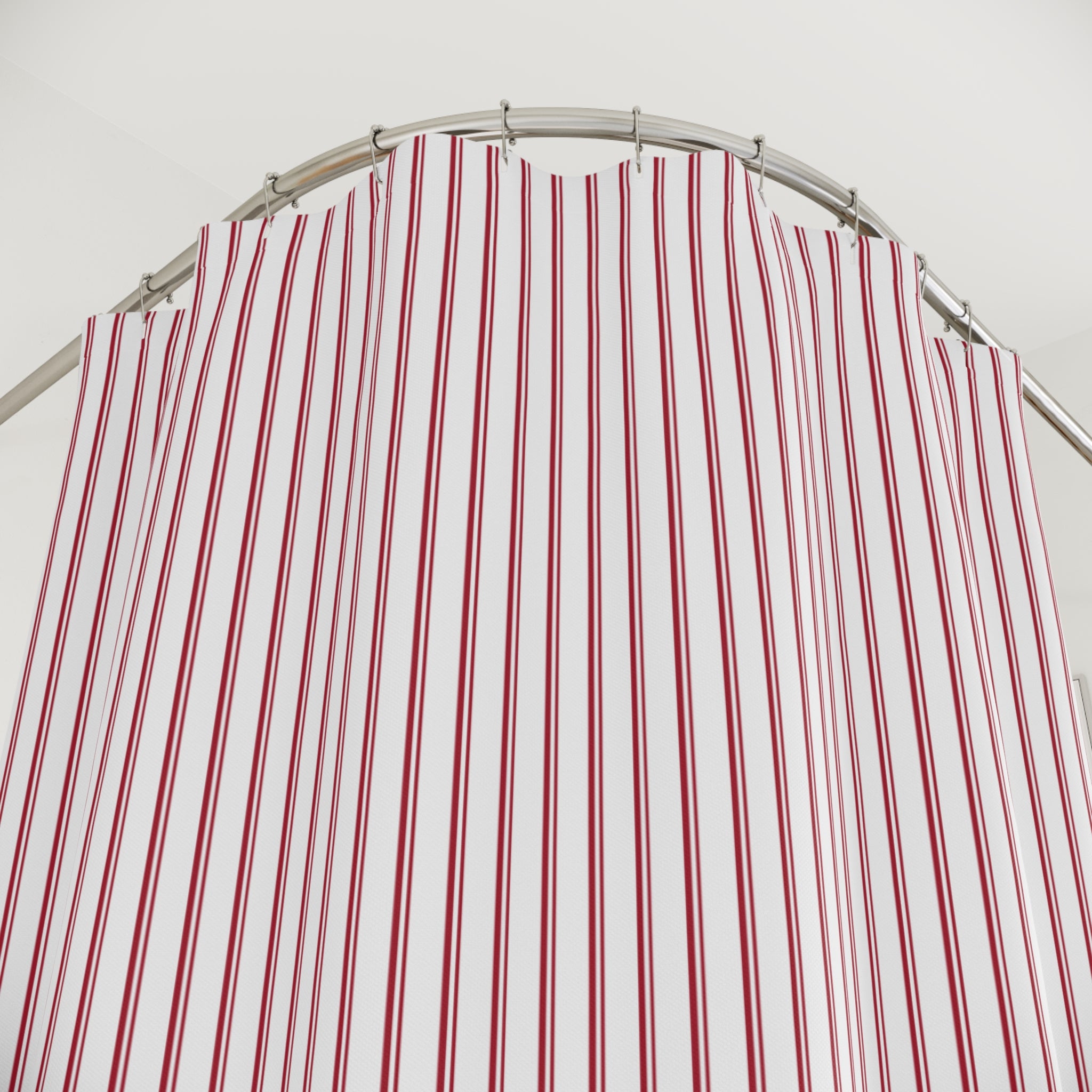 Red Pinstripe Shower Curtain