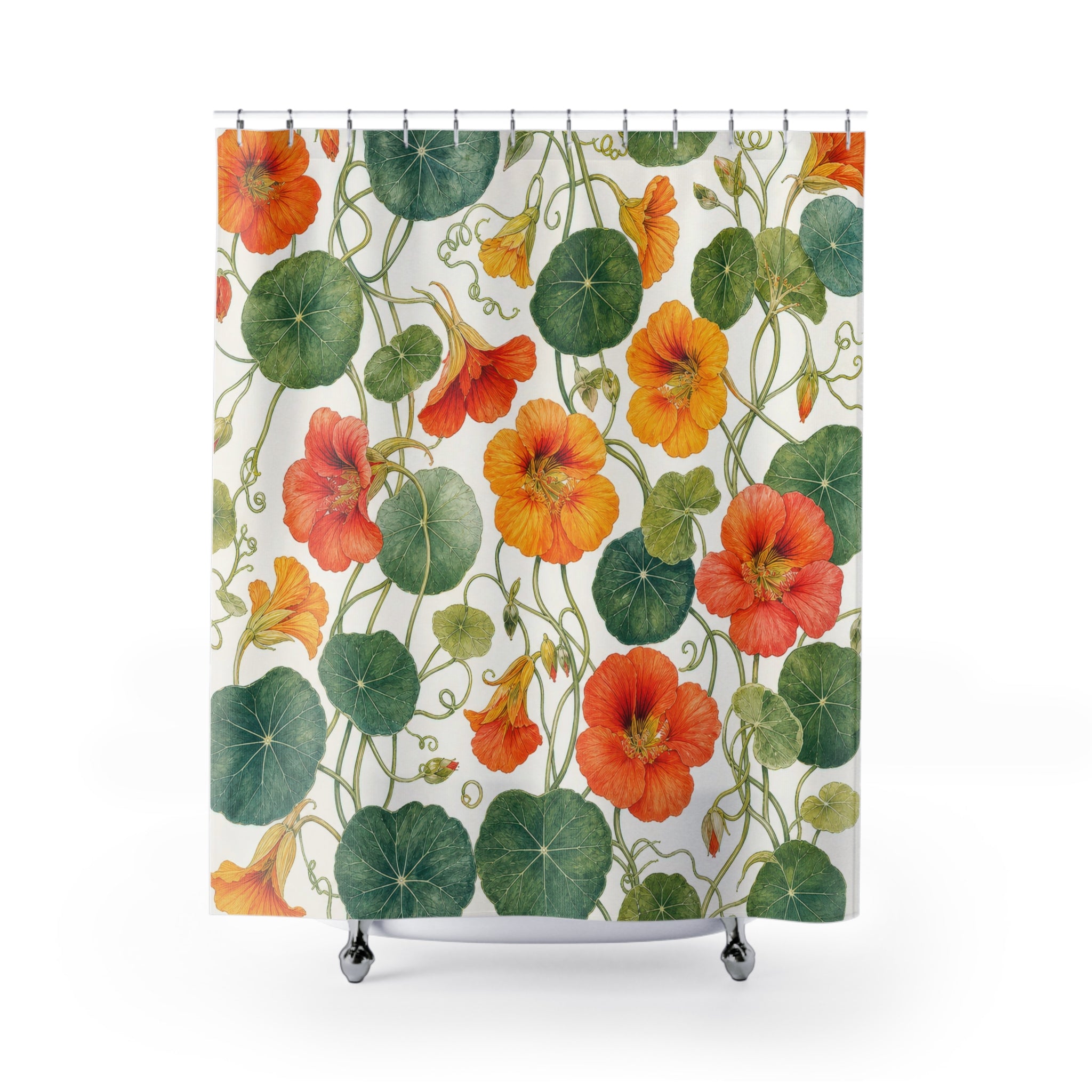 Nasturtium Botanical Vine Shower Curtain