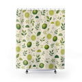 Lime Fruit Green Floral Botanical Cottage Cottagecore Shower Curtain