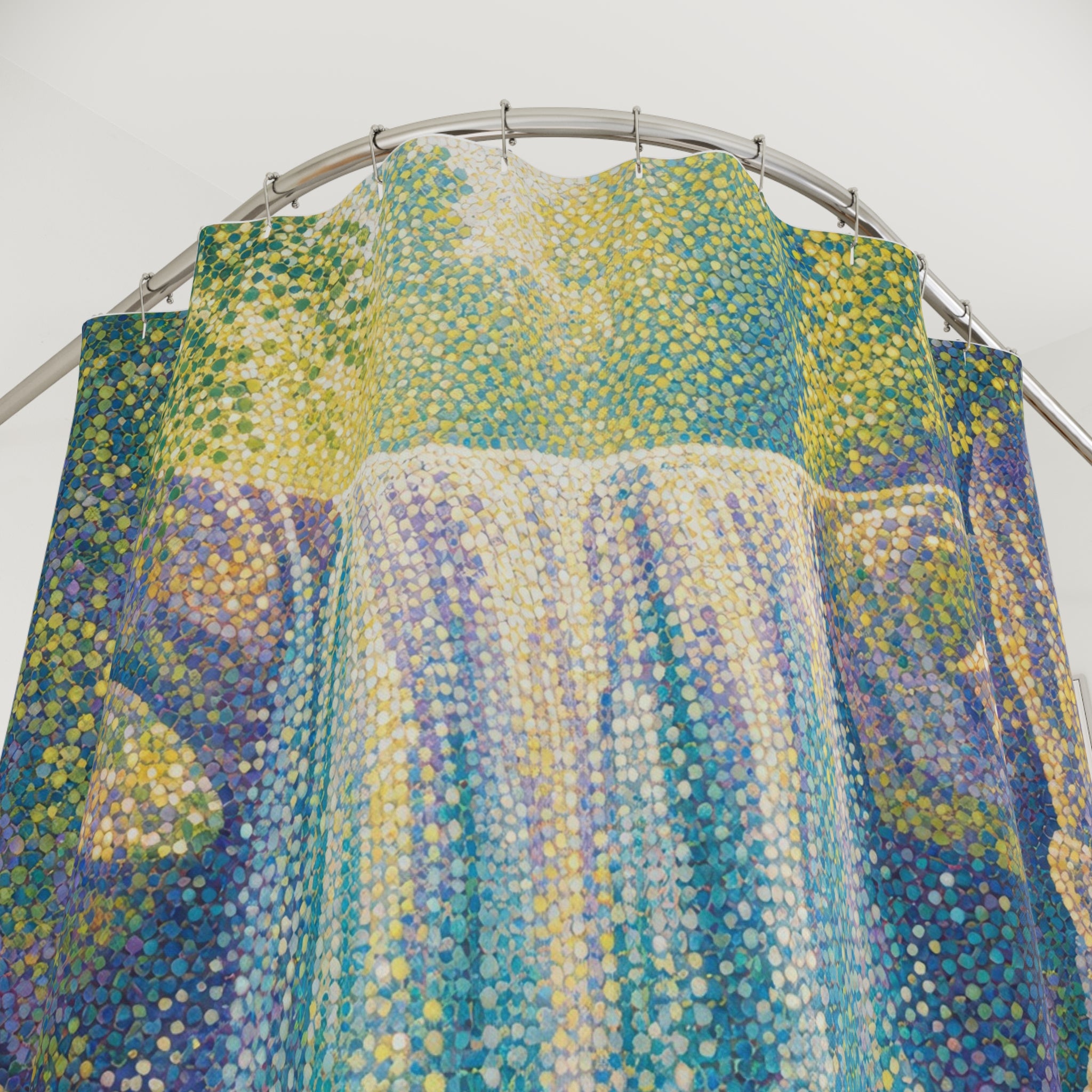 Pointillist Color Landscape Print Shower Curtain
