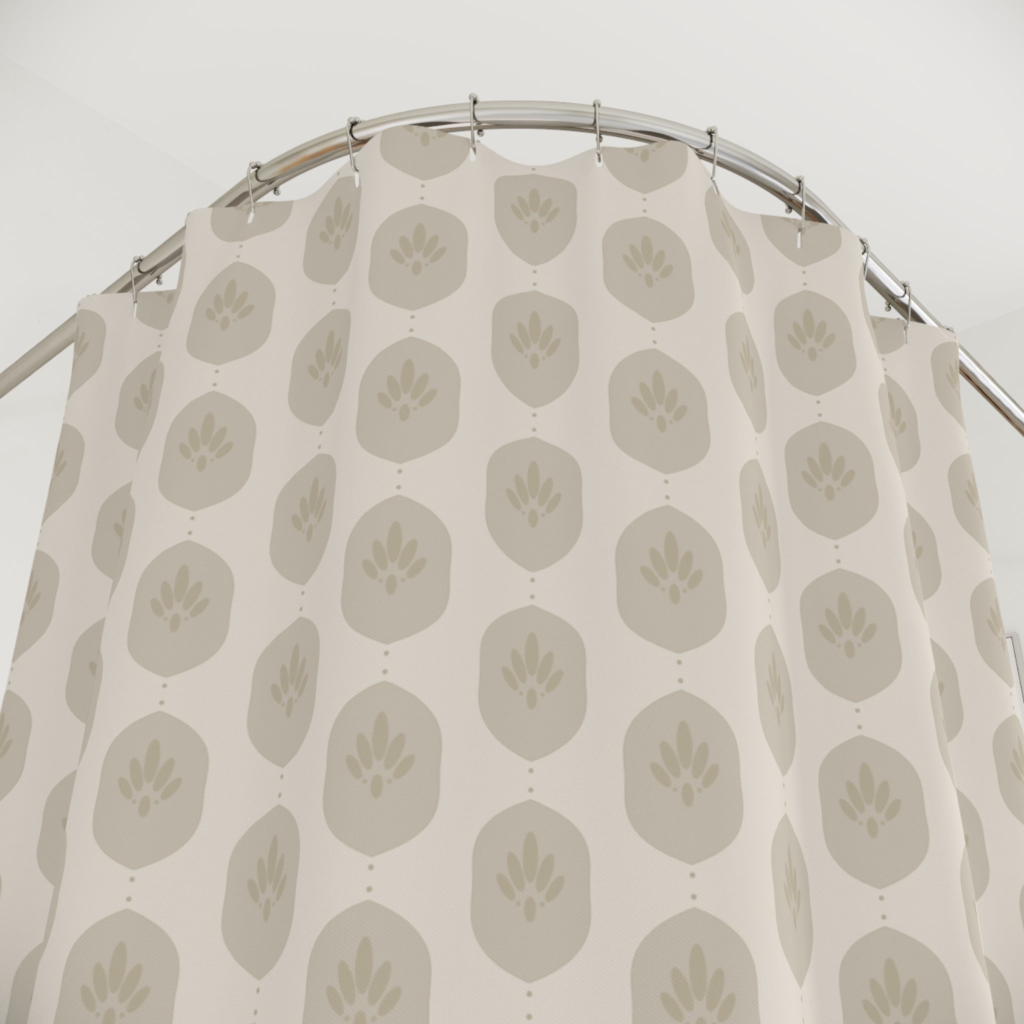 Cream Damask Shower Curtain – Tone-on-Tone Ogee