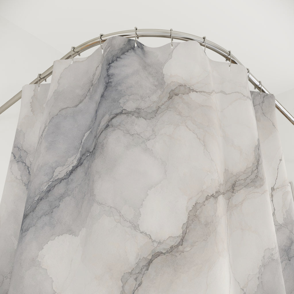 Marble Look Watercolor Shower Curtain