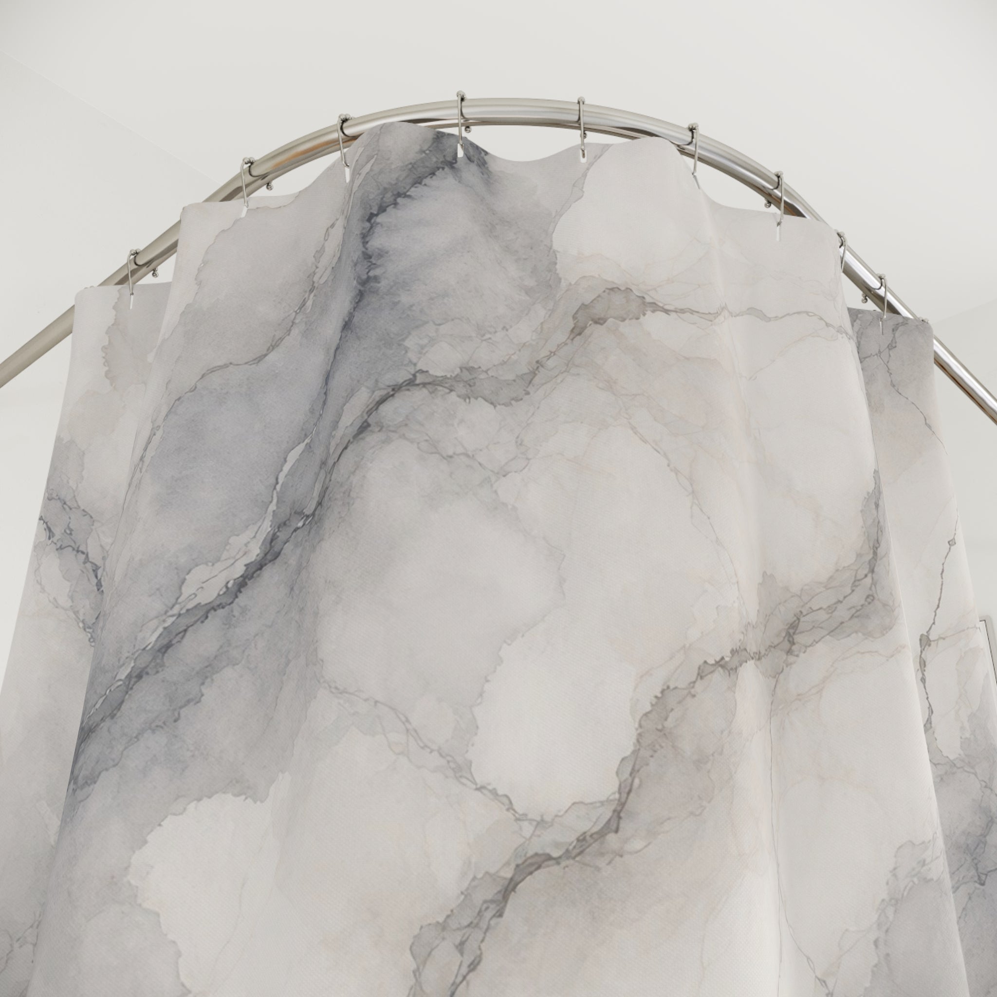 Marble Look Watercolor Shower Curtain