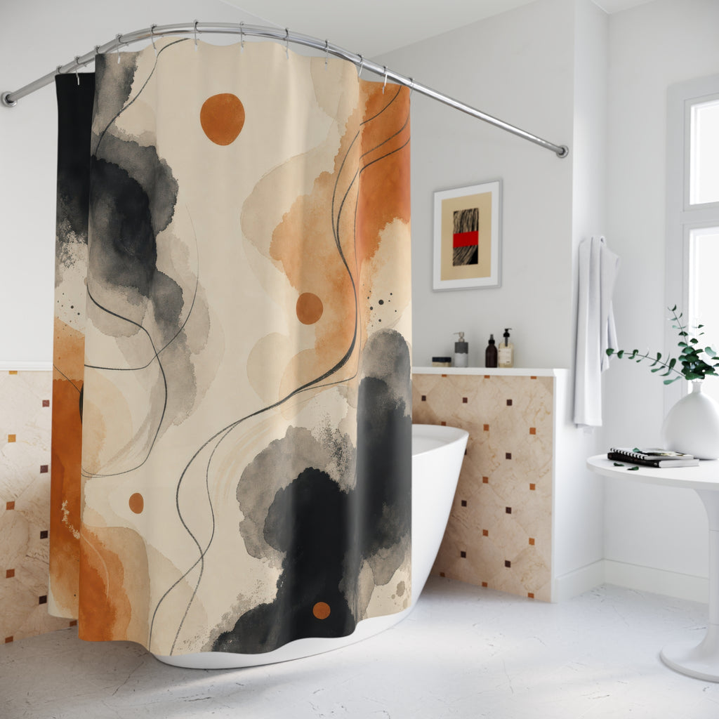 Black Copper Shower Curtain