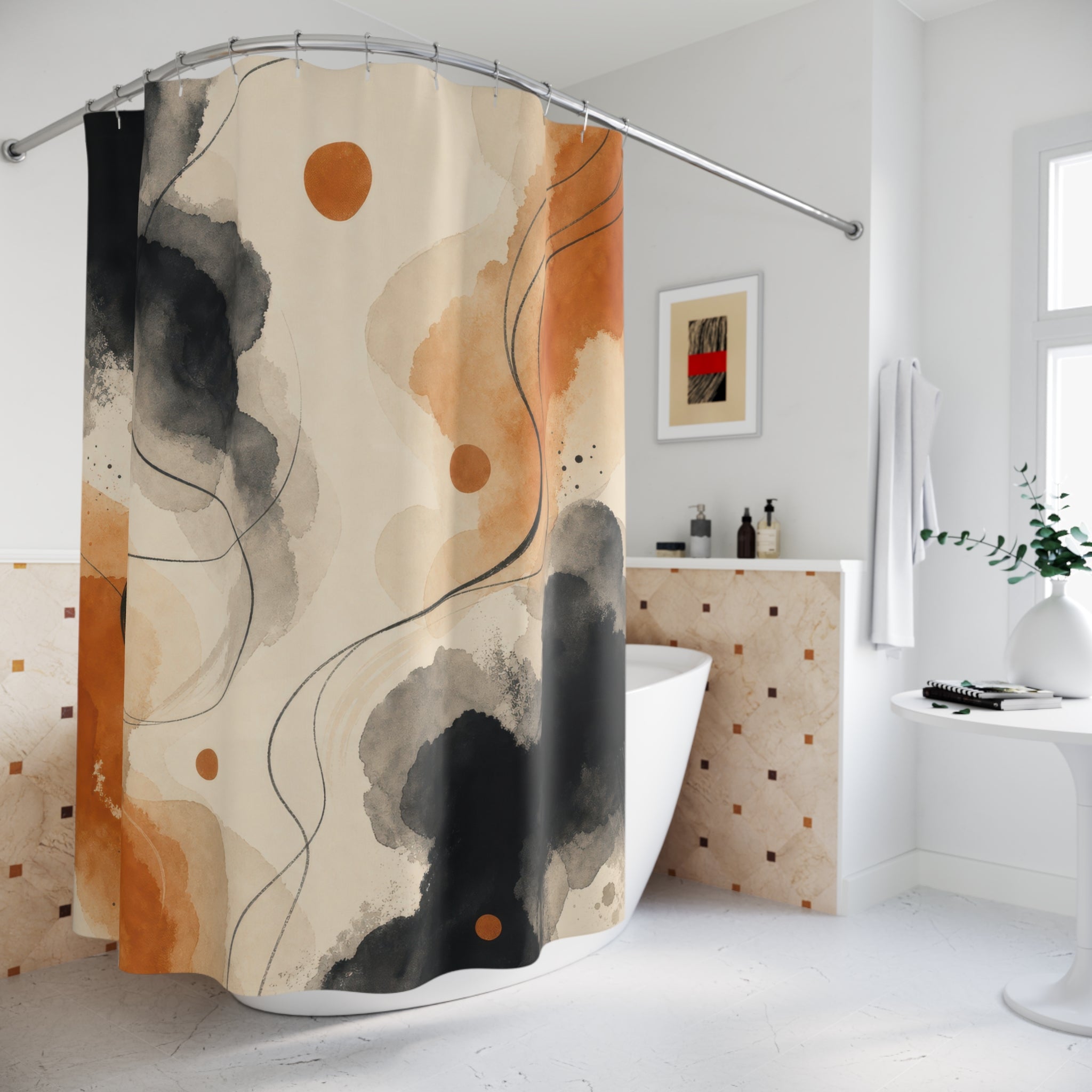 Black Copper Shower Curtain