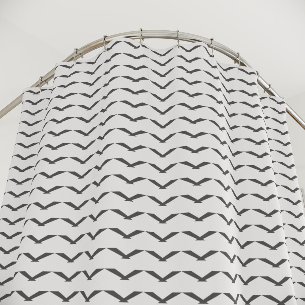 Grey and White Chevron Shower Curtain