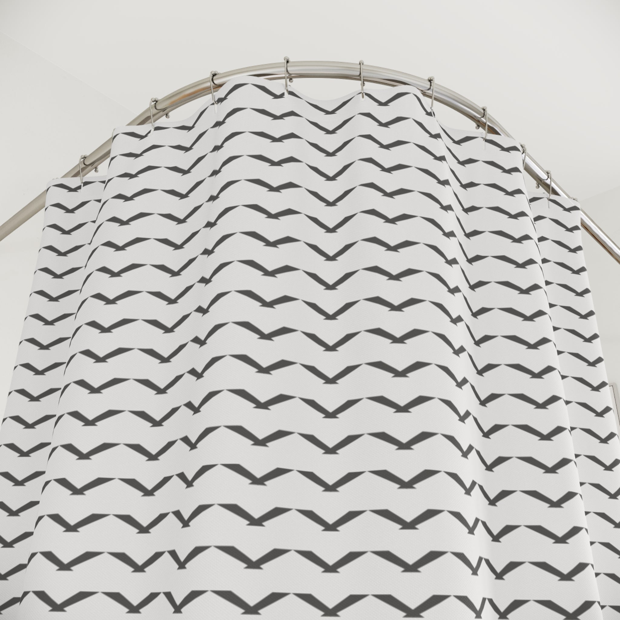 Grey and White Chevron Shower Curtain