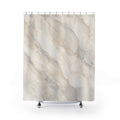 Off White Beige Stone Look Shower Curtain