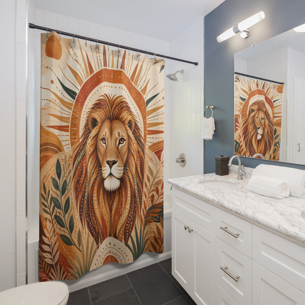 Boho Sunburst Animal Portrait Shower Curtain