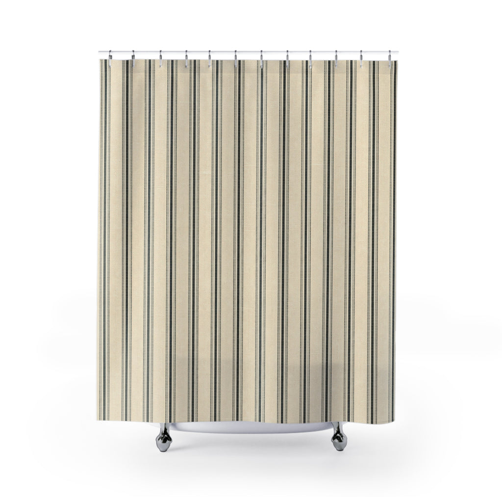 Narrow Black Stripe Shower Curtain