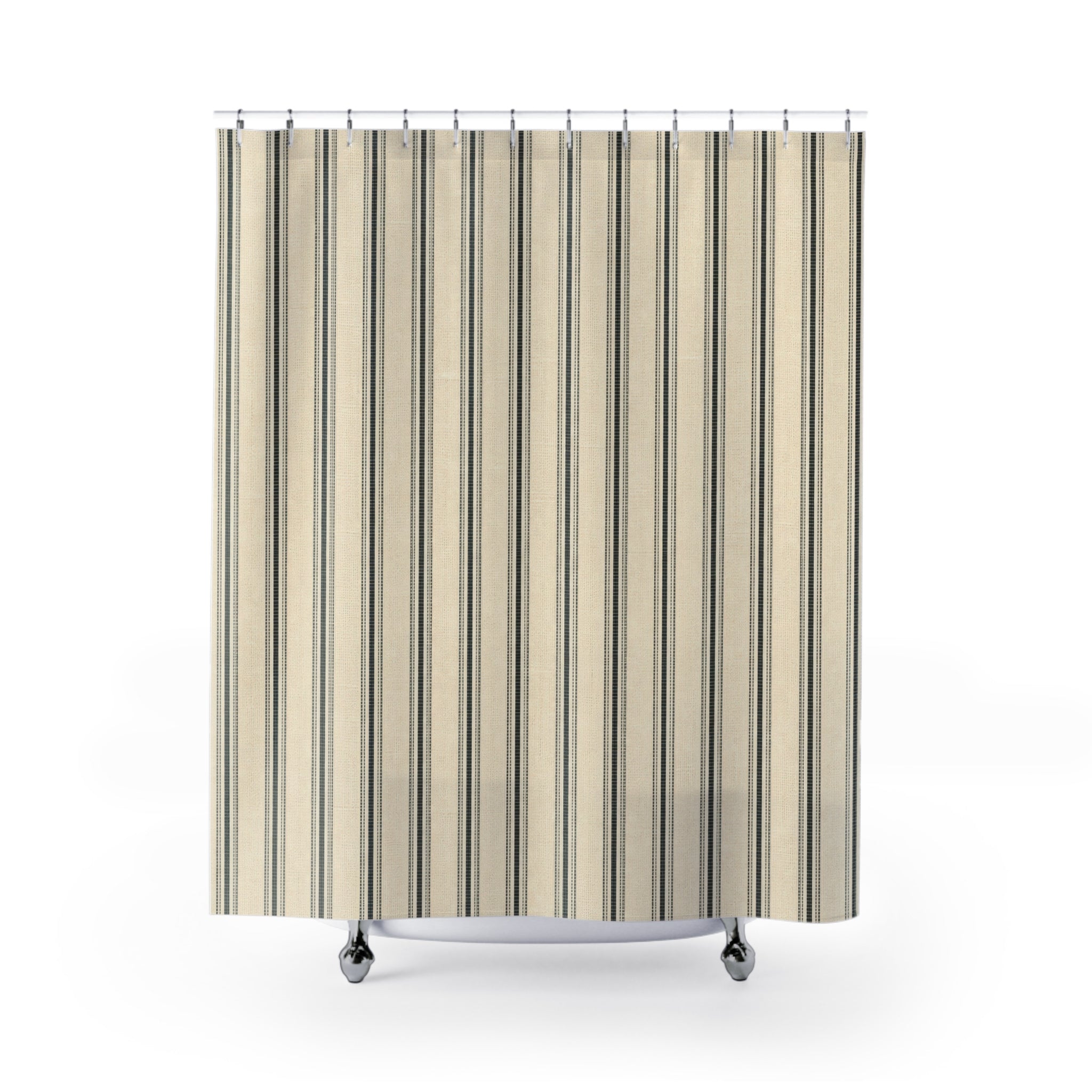 Narrow Black Stripe Shower Curtain