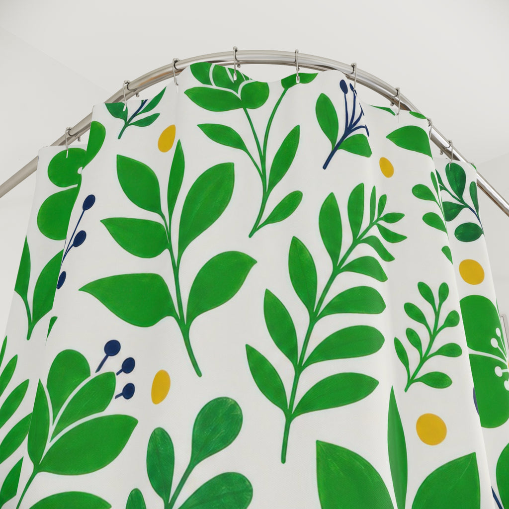 Bright Botanical Kelly Green Shower Curtain