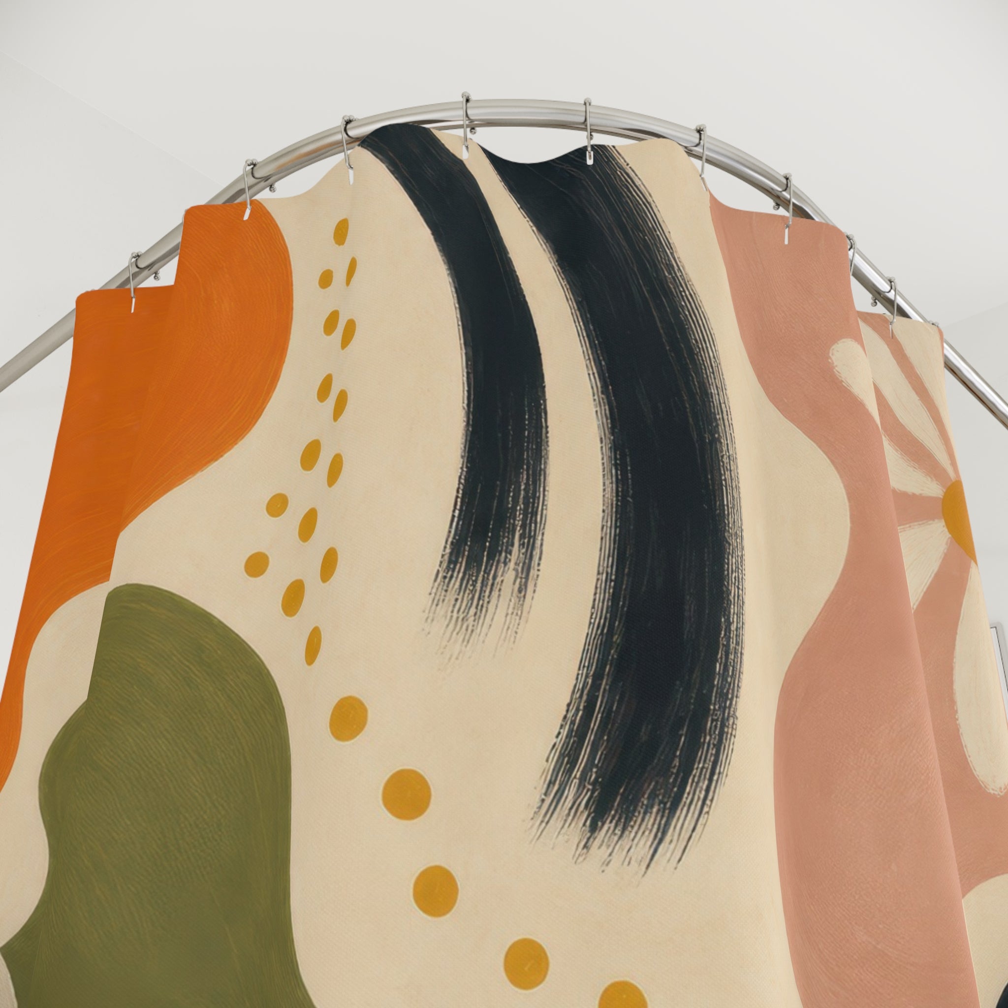 Retro 60s Orange Shower Curtain