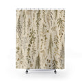 Botanical Shower Curtain, Farmhouse Herb Bath Decor, Hanging Greenery Pattern, Rustic Guest Bathroom Decor, Cream Garden Style Decor