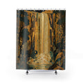 Gold Waterfall Landscape Print Shower Curtain