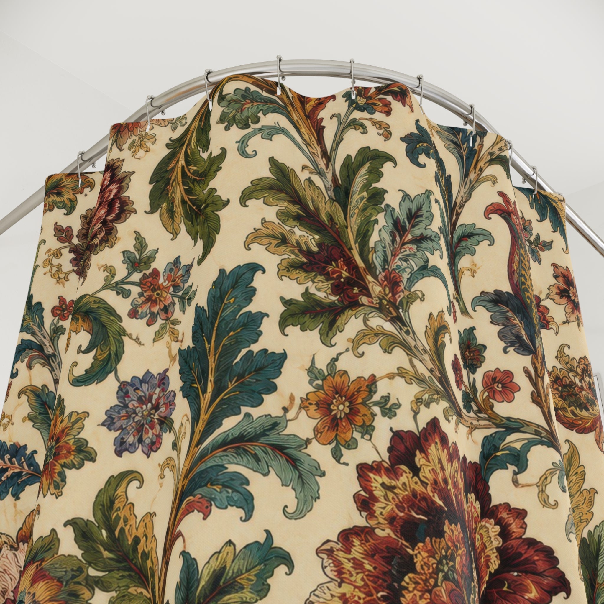 Jacobean Floral Shower Curtain: Vintage Botanical