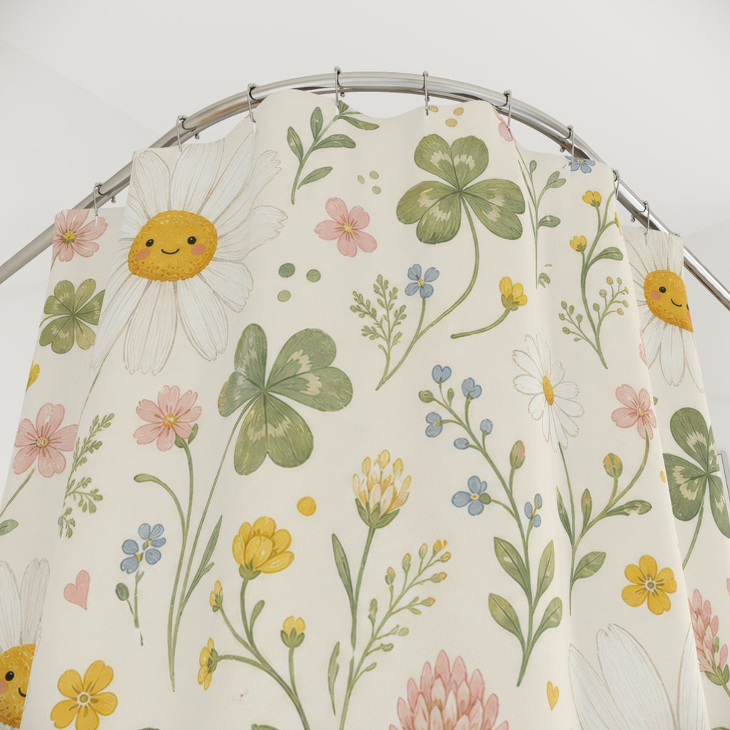 Yellow Daisy Flower Shower Curtain