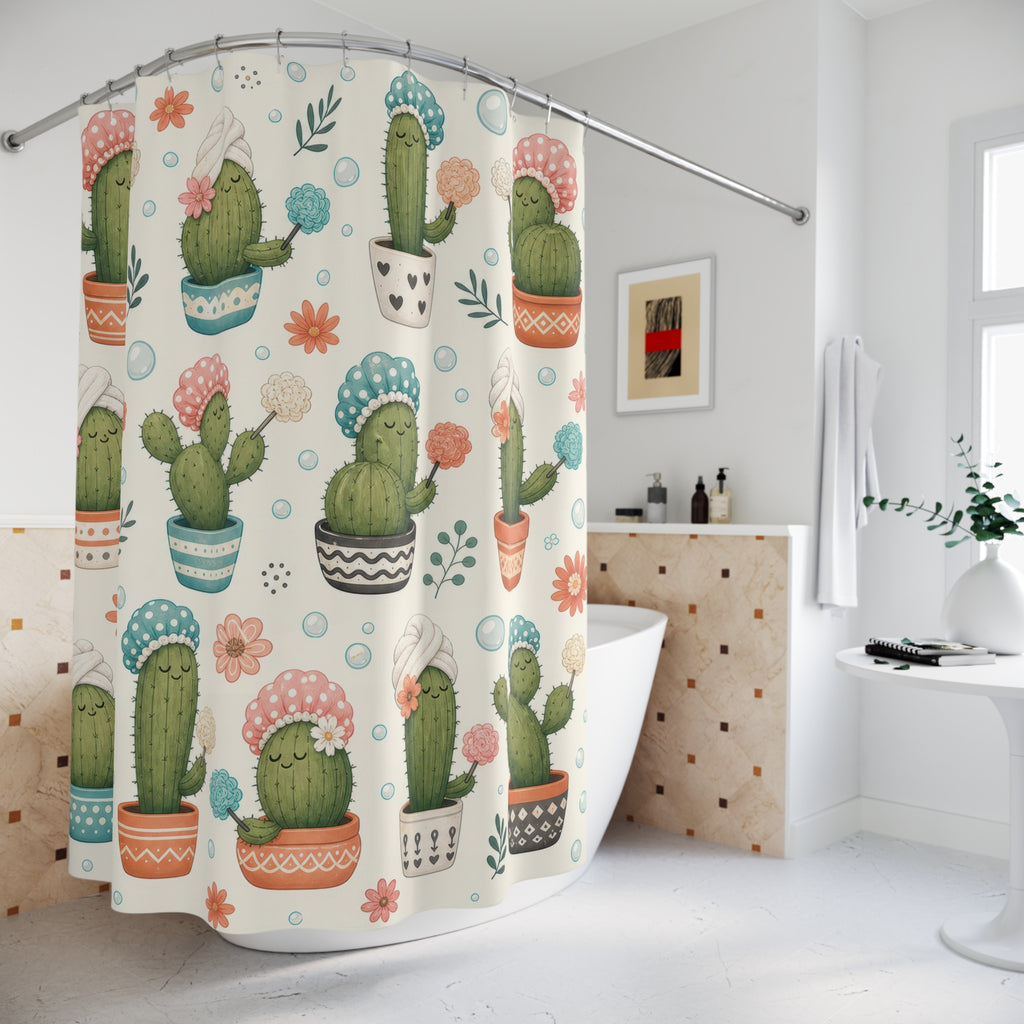 Cactus Shower Cap Shower Curtain
