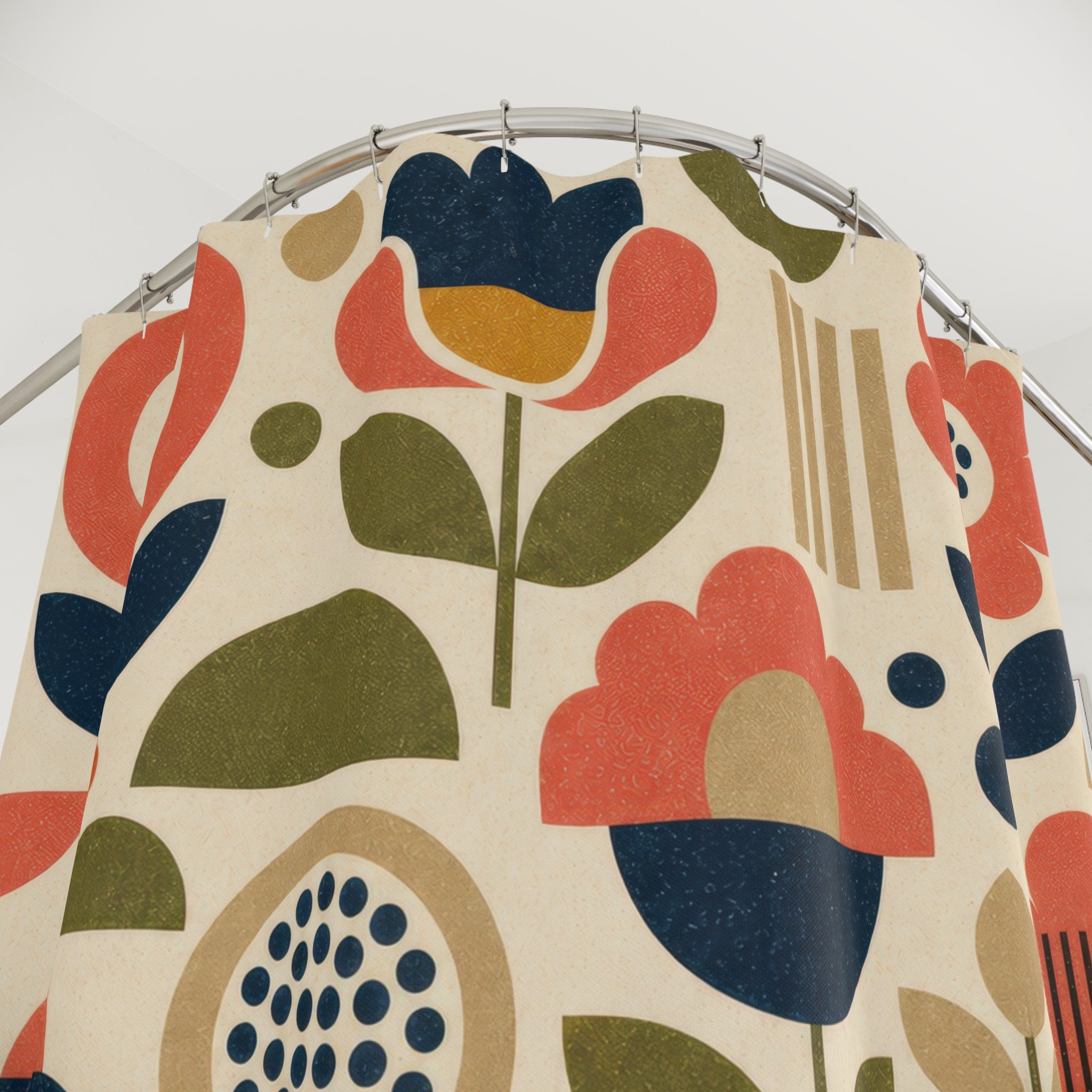 Retro Geometric Shower Curtain