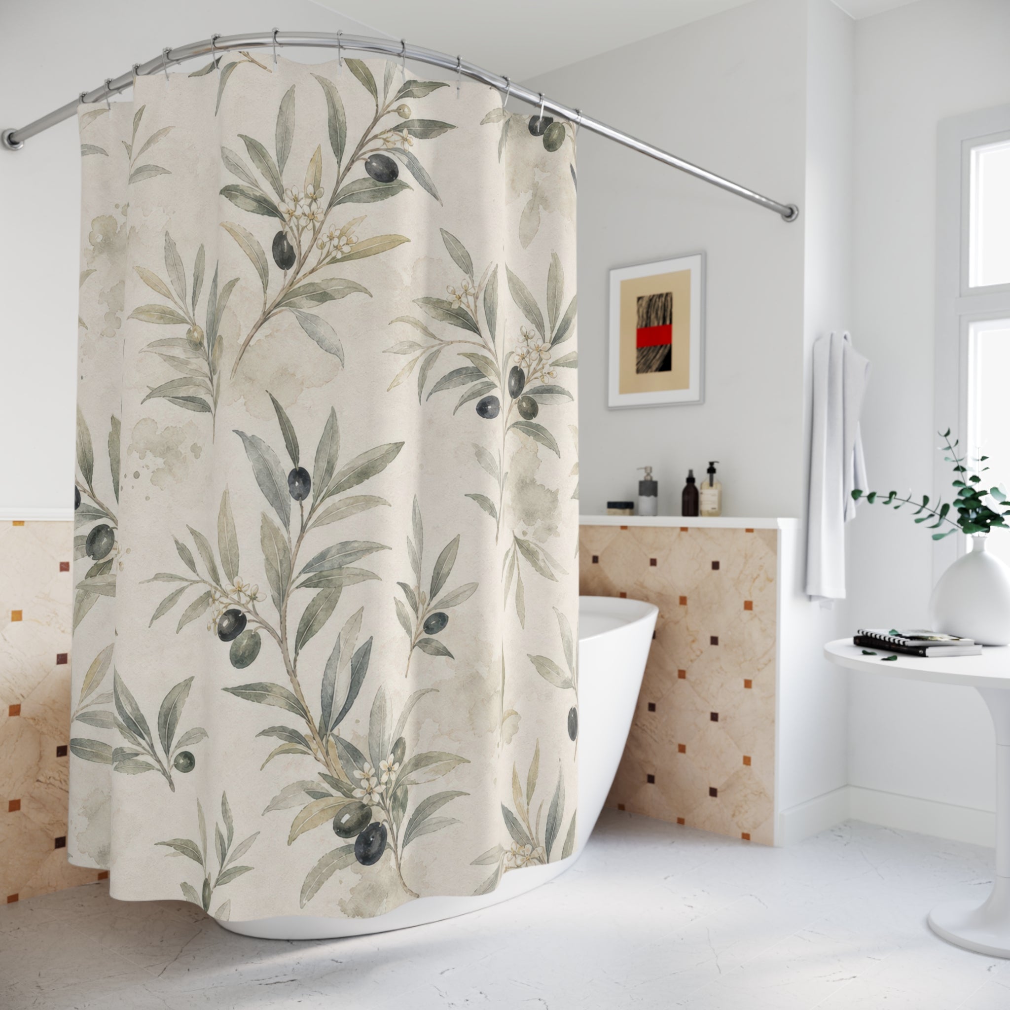 Olive Branch French Country Shower Curtain