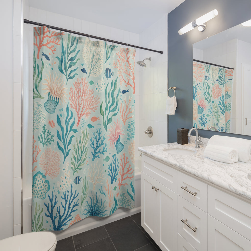 Aqua Coral Reef Shower Curtain