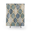 Lattice Shower Curtain: Blue Green Trellis