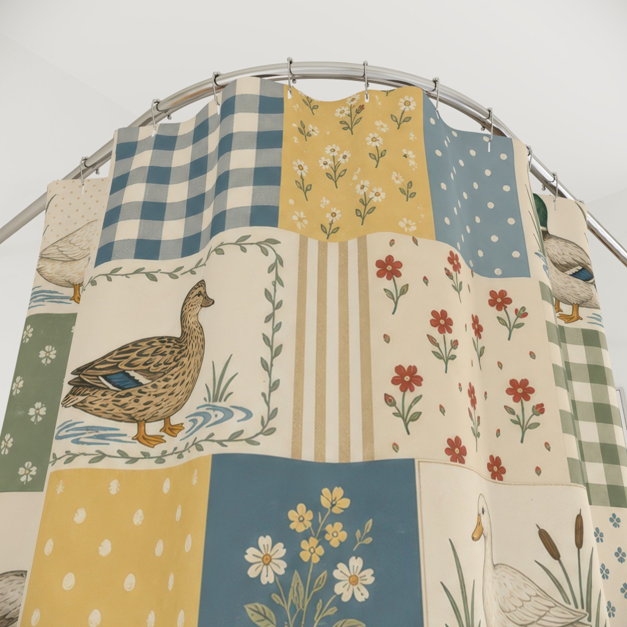 Mallard Patchwork Quilt Shower Curtain