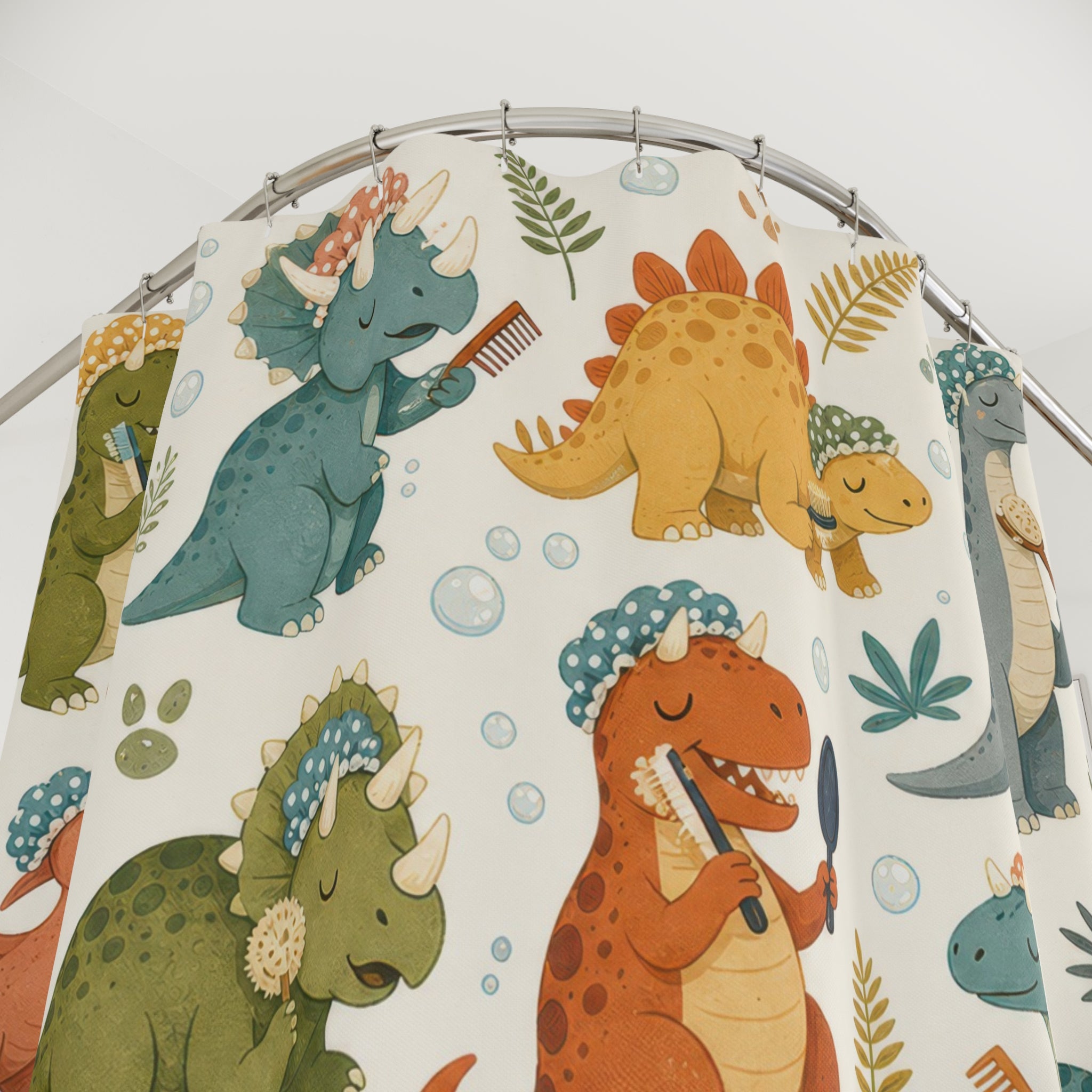 Dinosaur Shower Cap Shower Curtain