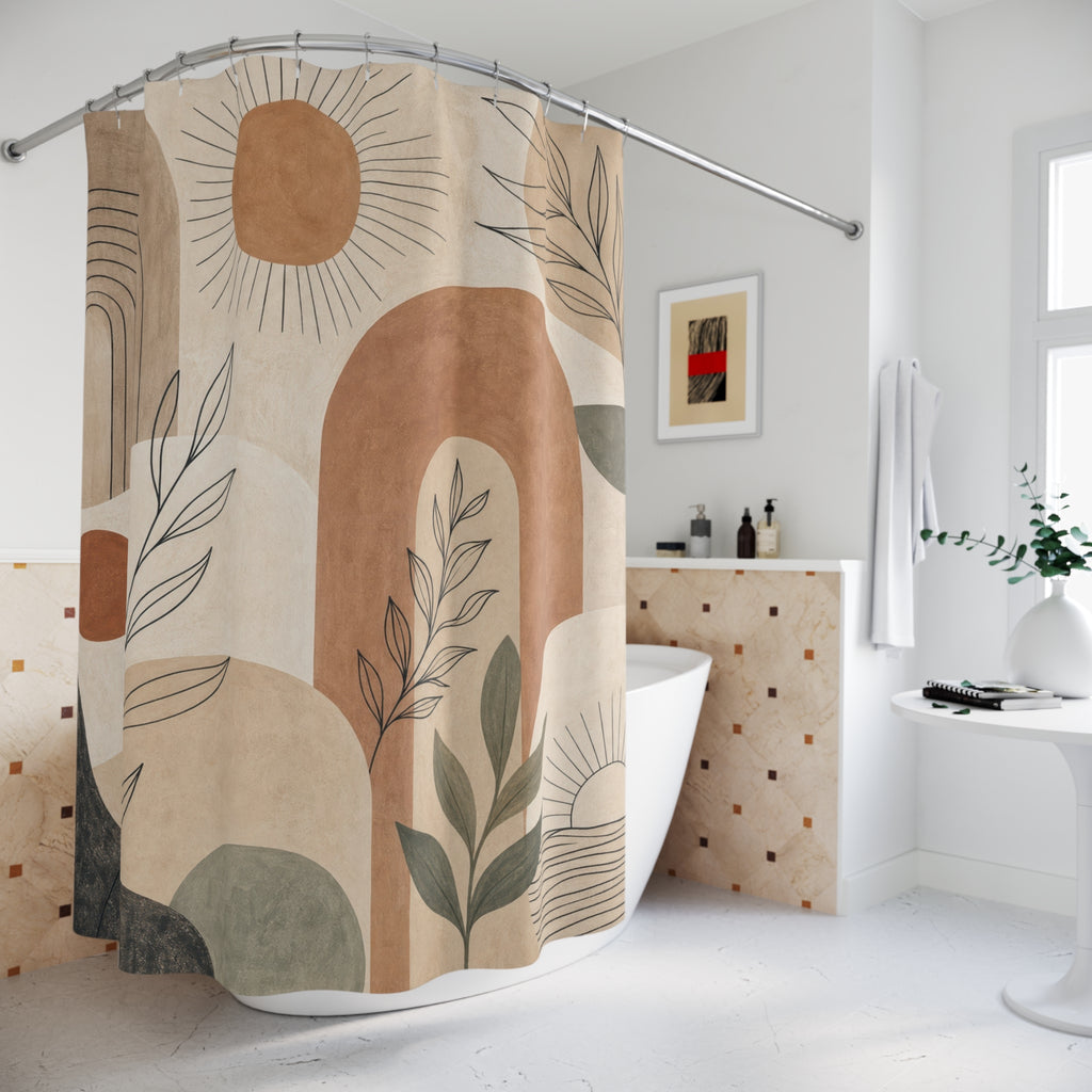 Modern Boho Organic Arch Shower Curtain