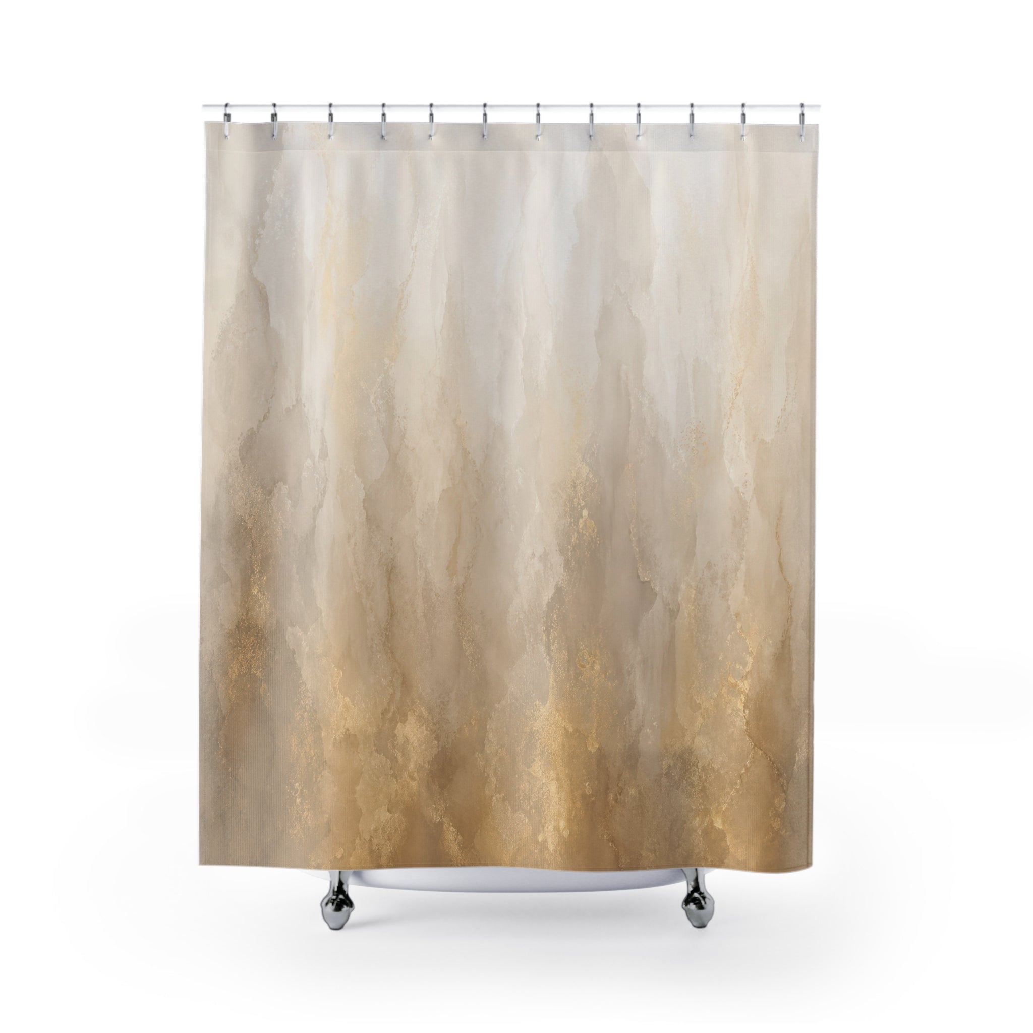 Beige Gold Shower Curtain