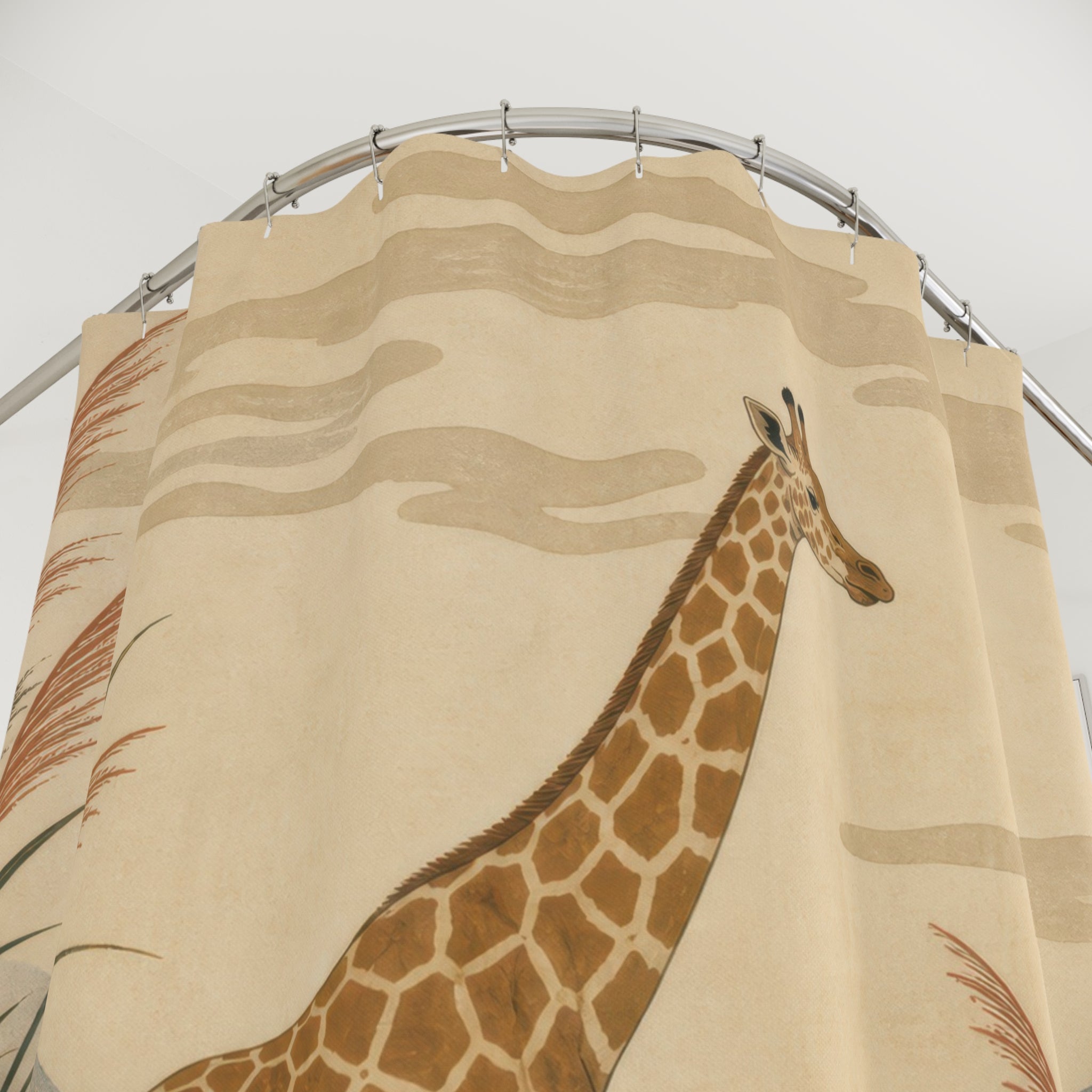 Vintage Safari River Scene Shower Curtain