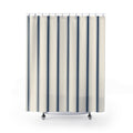 Navy Ticking Stripe Shower Curtain, Tailored Blue Pinstripe Pattern