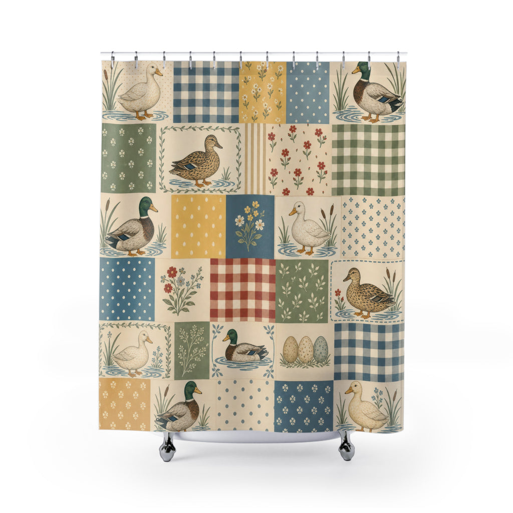 Mallard Patchwork Quilt Shower Curtain