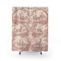 Dusty Rose Deer Toile Shower Curtain