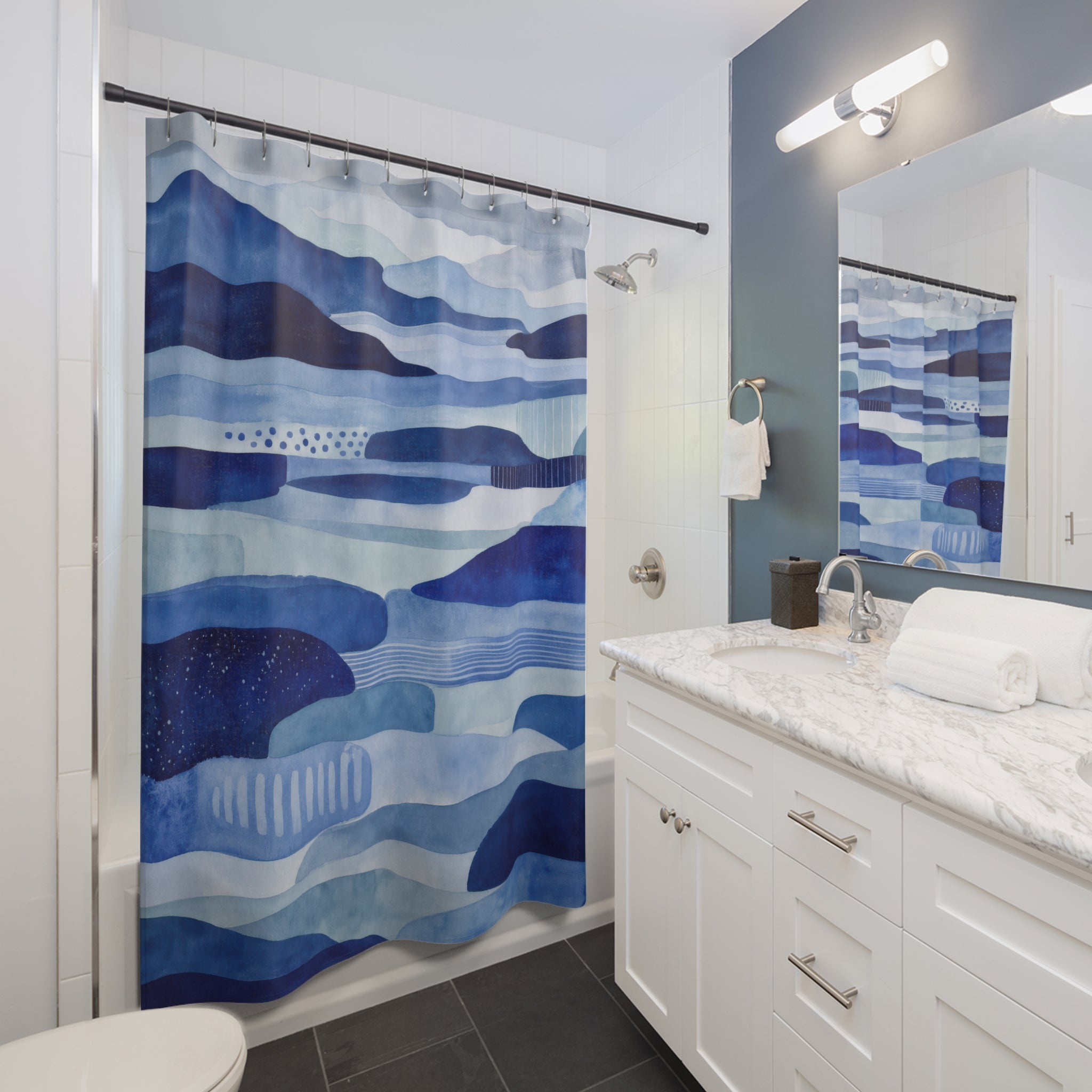 Blue Landscape Shower Curtain