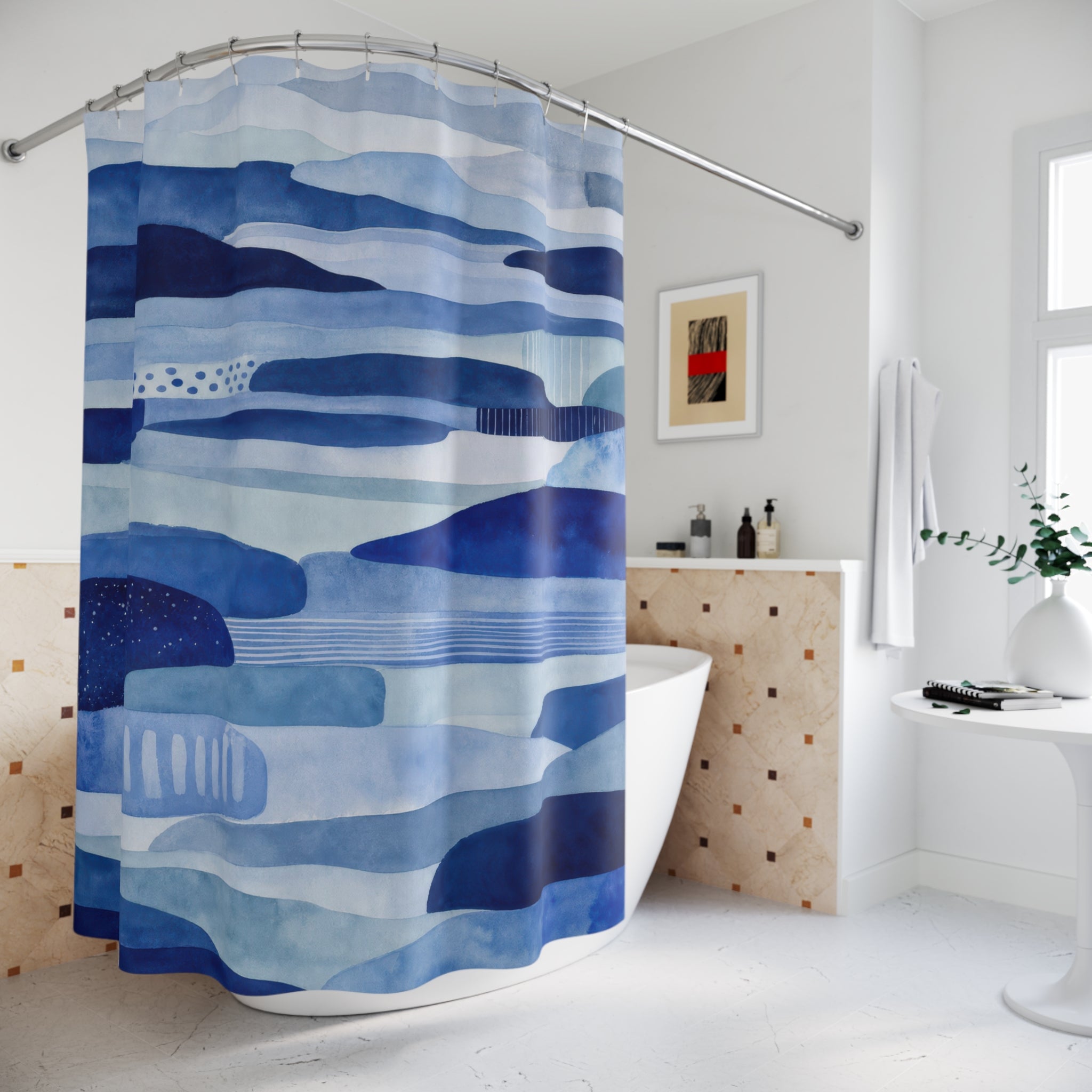 Blue Landscape Shower Curtain
