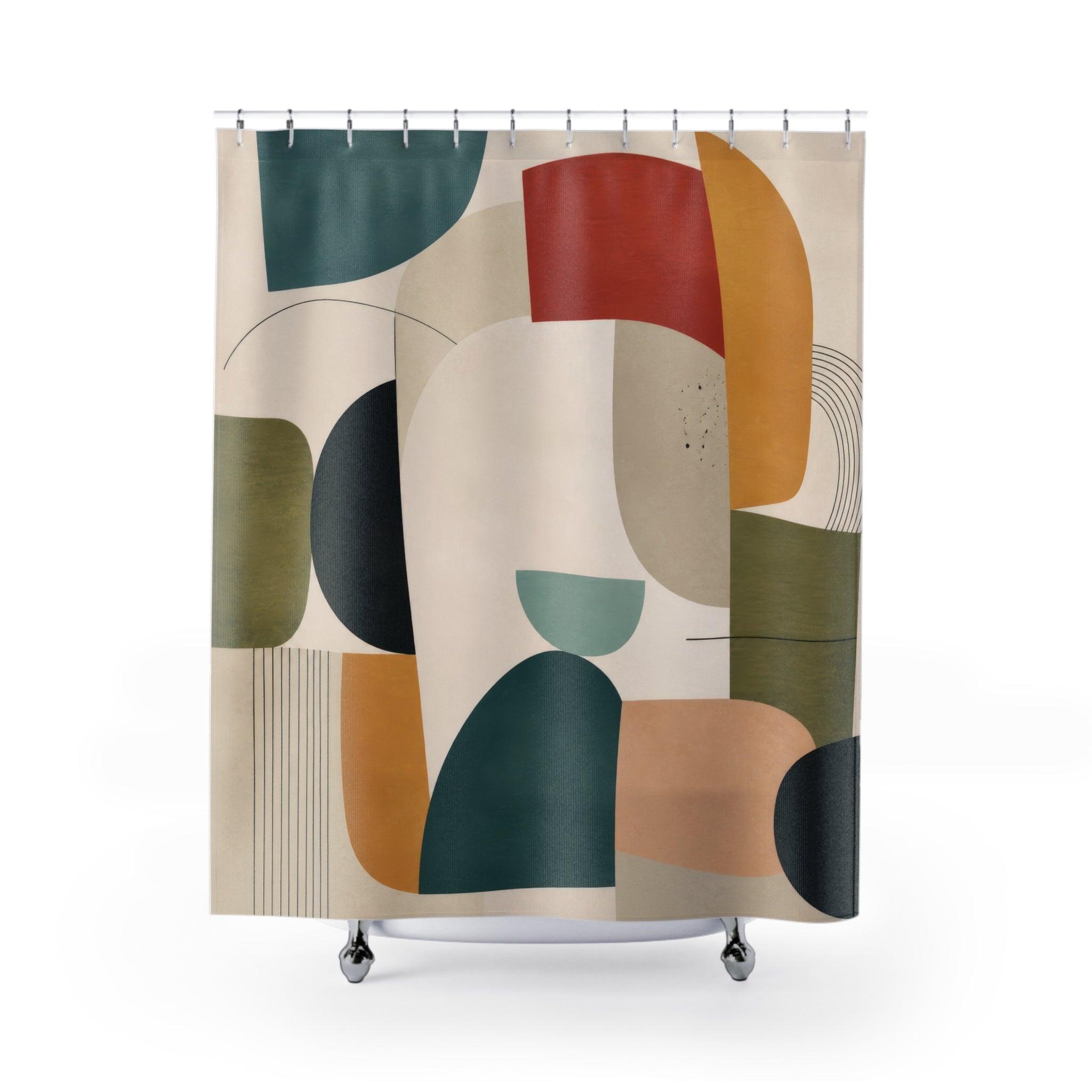 Geometric Abstract Shower Curtain