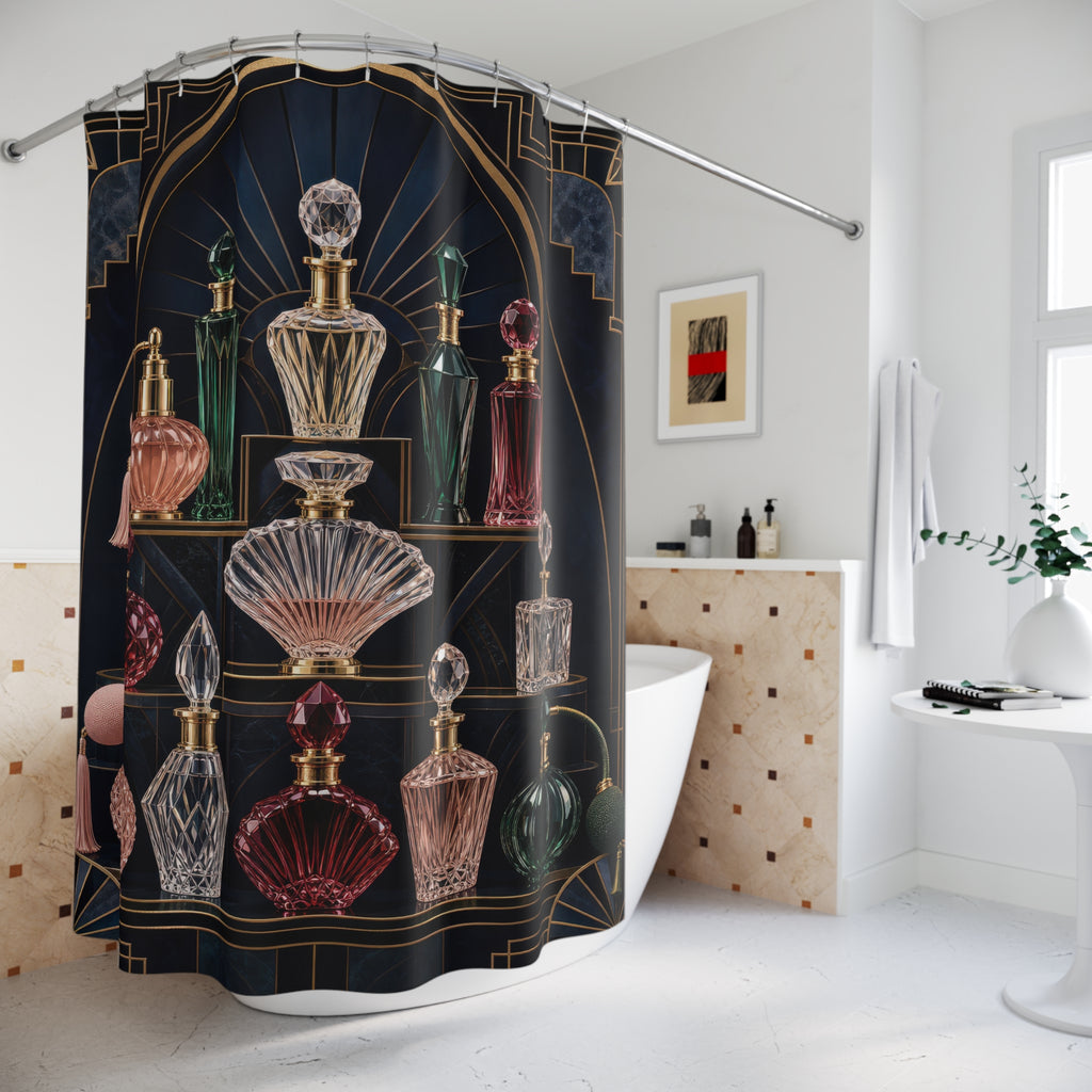 Art Deco Perfume Bottle Shower Curtain