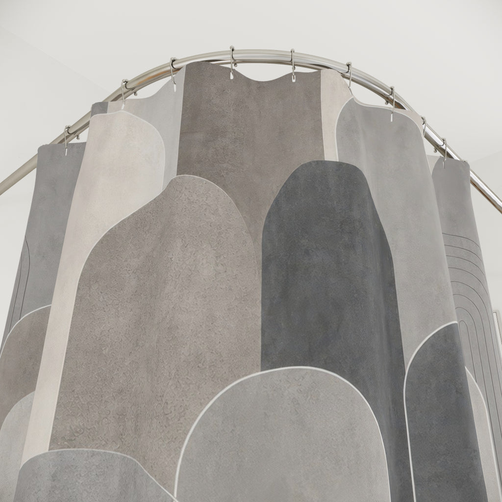 Gray Arch Geometric Shower Curtain
