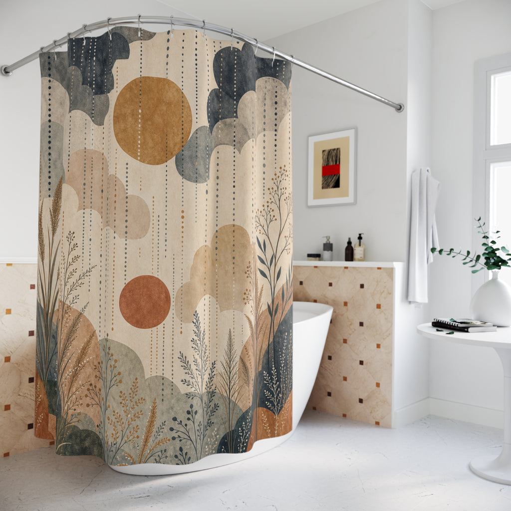 Neutral Cloud Sun Shower Curtain