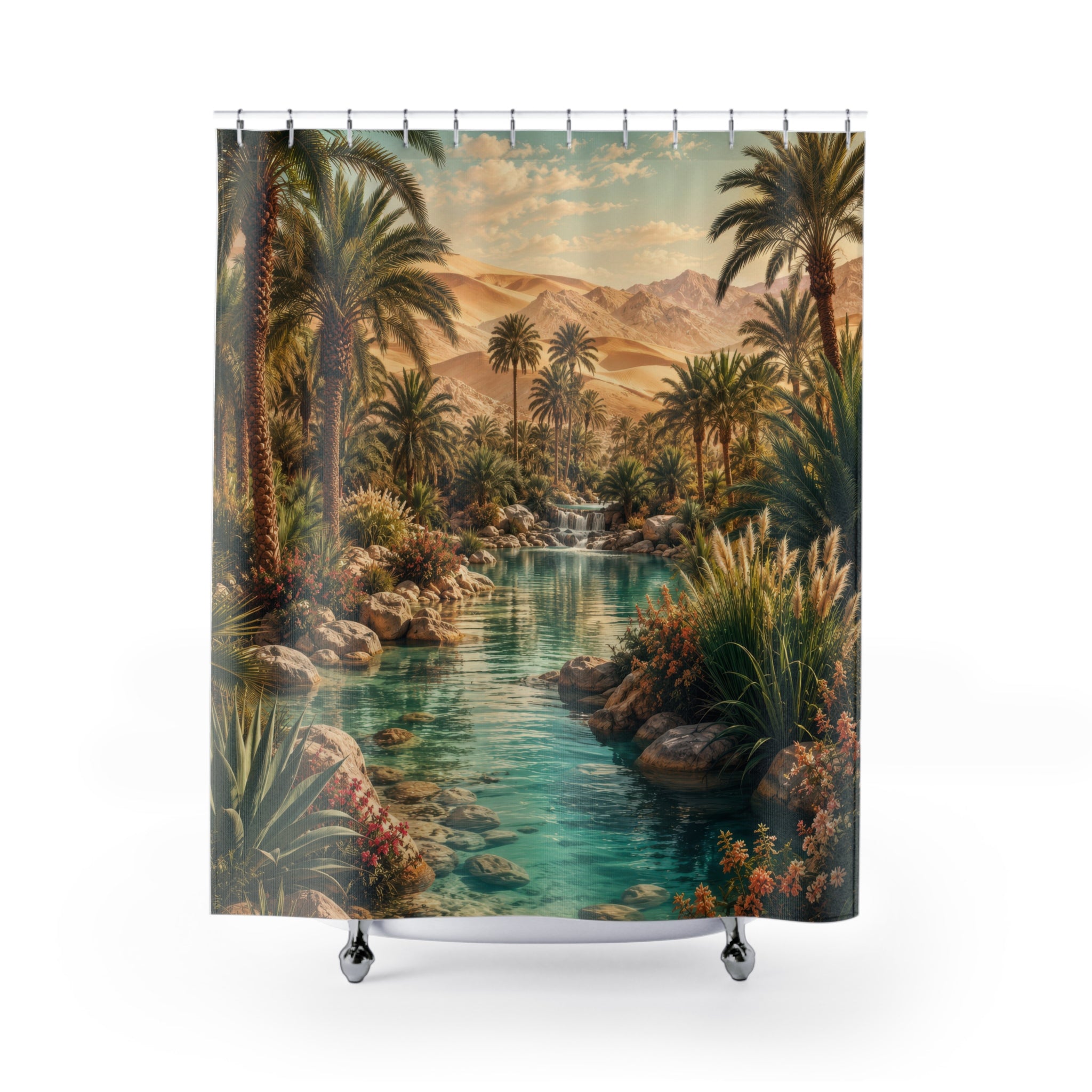 Oasis Shower Curtain: Desert Palm Nature