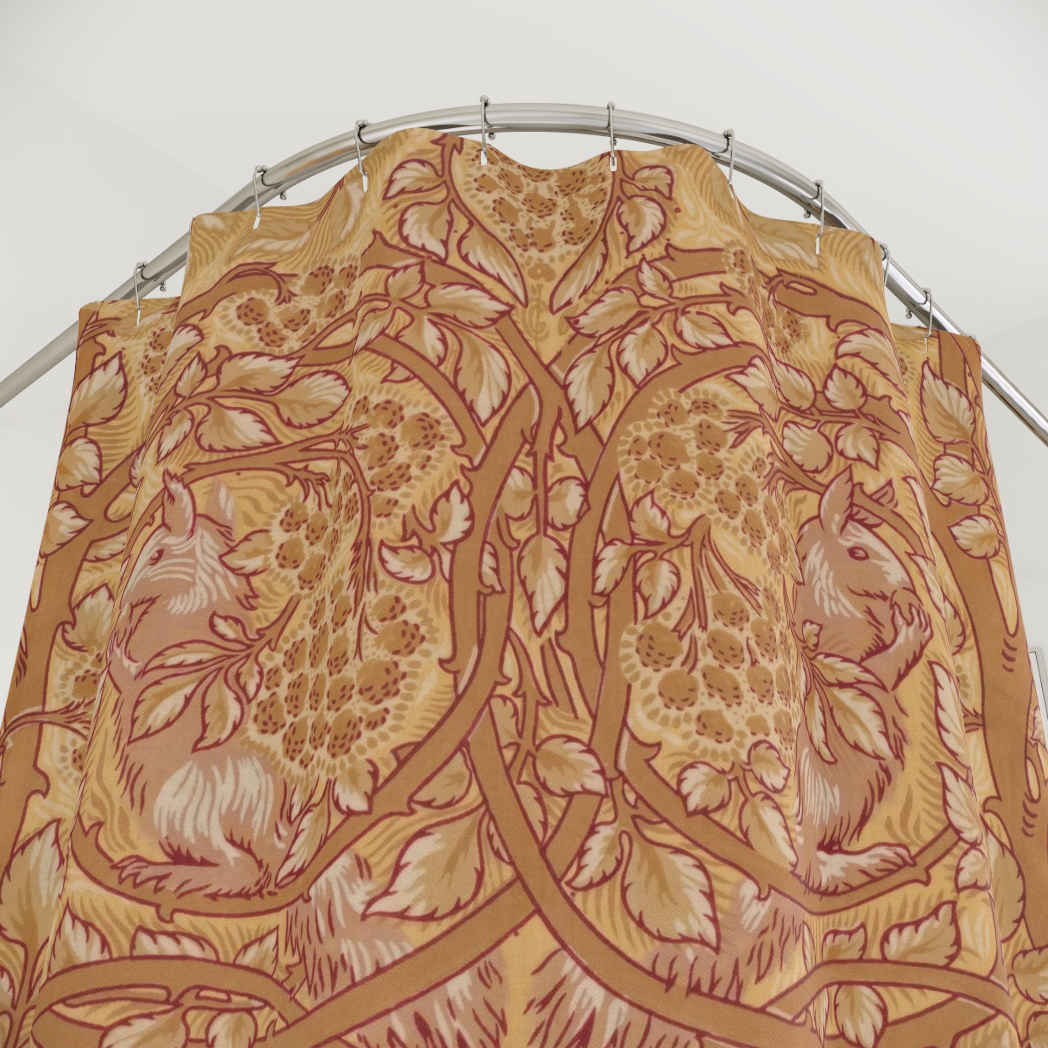 Bramble & Squirrel Shower Curtain – 1882 Ochre Brown
