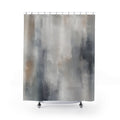 Gray White Abstract Brush Shower Curtain