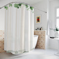 Birch Tree Watercolor Shower Curtain – Green and White
